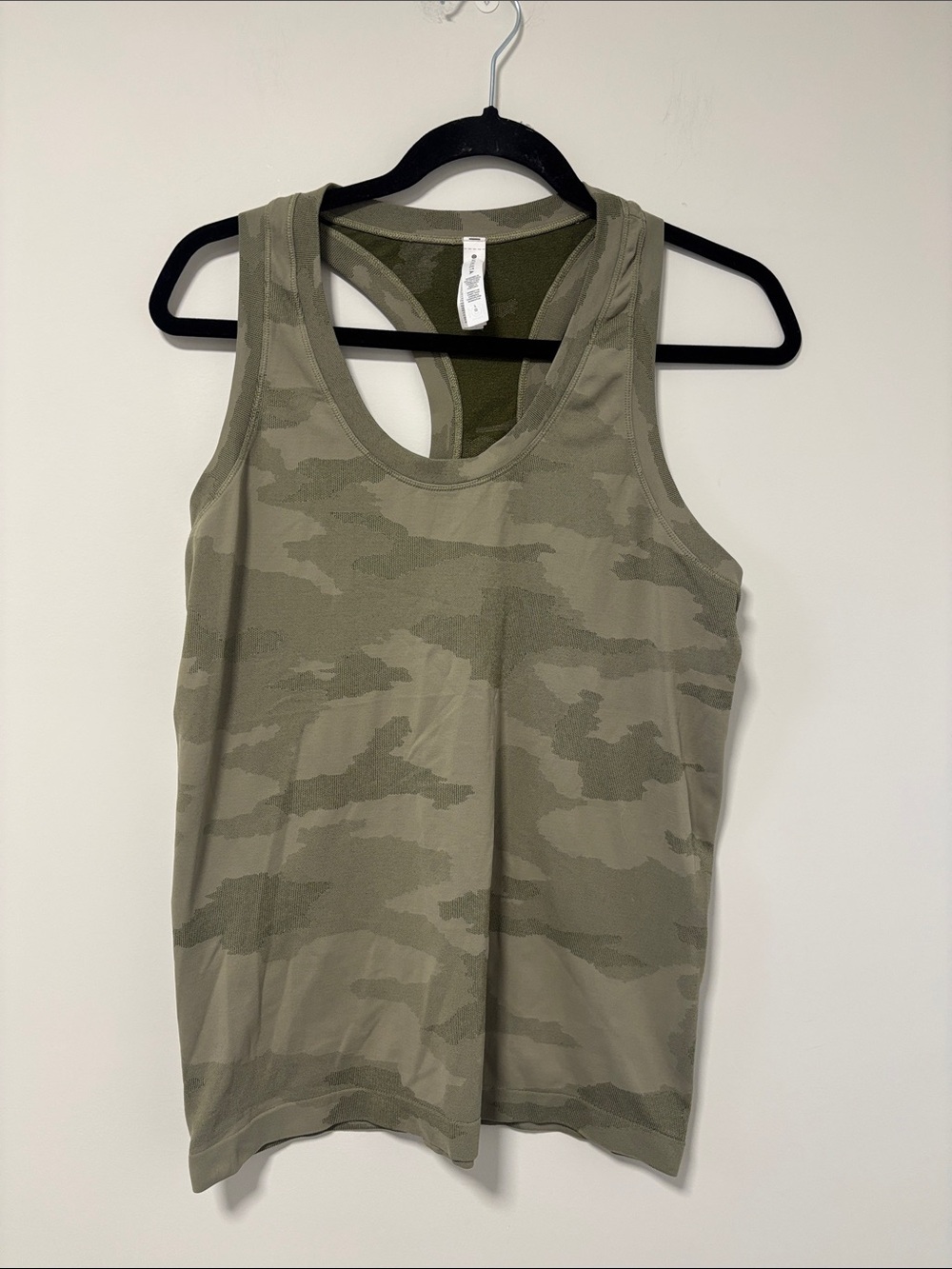 Athleta Green Camo Racerback Performance Tank